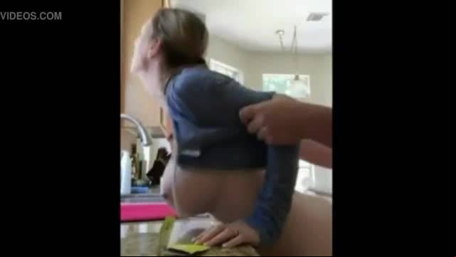 Hot bigtits wife standing doggystyle